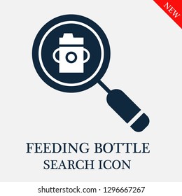 Feeding bottle search icon. Editable Feeding bottle search icon for web or mobile.