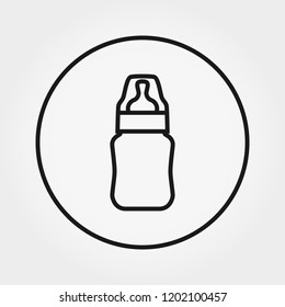 Feeding bottle. Universal icon for web and mobile application. Vector illustration on a white background. Editable Thin line.