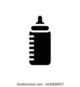 Alimentando ilustración de estilo de glifo vectorial de botella.