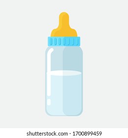 feeding bottle vector isolated in grey background
