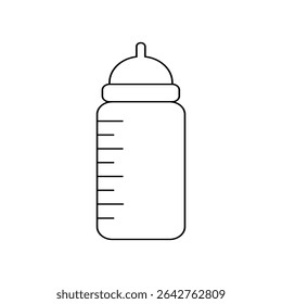 Feeding Bottle vector outline illustration. baby toys icon