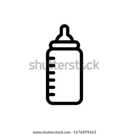 Feeding Bottle vector outline illustration. baby toys icon.