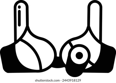 feeding bra glyph and line vector illustration