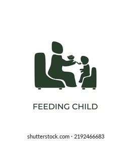 Feeding child icon vector. Simple illustration symbol from human activities collections. Suitable for web and mobile.