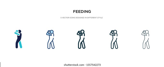 feeding icon in different style vector illustration. two colored and black feeding vector icons designed in filled, outline, line and stroke style can be used for web, mobile, ui
