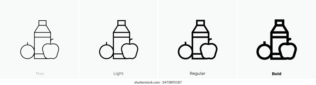 icono de alimentación. Diseño de estilo fino, ligero, regular y audaz aislado sobre fondo blanco