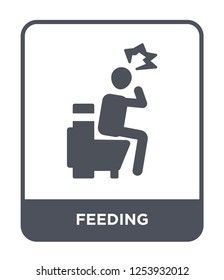 feeding icon vector on white background, feeding trendy filled icons from Humans collection, feeding simple element illustration