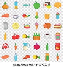 Feeding icons set. Cartoon style of 36 feeding vector icons for web for any design