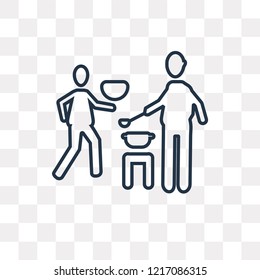 feeding vector outline icon isolated on transparent background, high quality linear feeding transparency concept can be used web and mobile