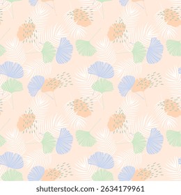 Feehand Leaf pattern background. Leaf vactor design for background, wallpaper, carpet, wrapping, fabric, textile fashion wearing.