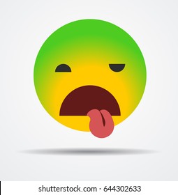 Feel bad emoticon in a flat design