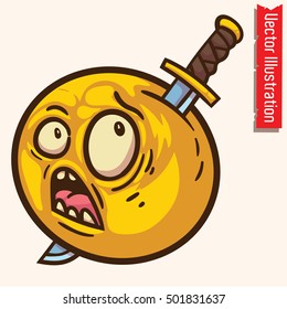 I feel bad, probably magnetic storms. Funny face - pensive emoticon. T-shirt print. Vector illustration.