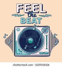 Feel The Beat - Funky Decorative Music Design With Turntable