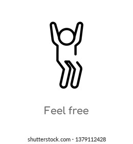 feel free vector line icon. Simple element illustration. feel free outline icon from people concept. Can be used for web and mobile