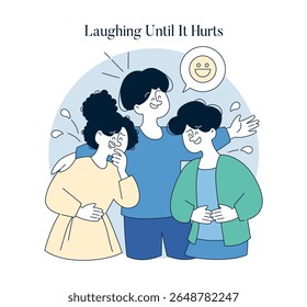 Feel good moments shared among friends create lasting joy. This illustration captures the essence of laughter, connection, and happiness in everyday life, showcasing the warmth of friendship. Vector