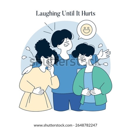 Feel good moments shared among friends create lasting joy. This illustration captures the essence of laughter, connection, and happiness in everyday life, showcasing the warmth of friendship. Vector