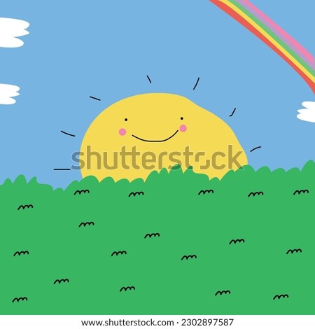 feel good. Optimistic focus. Positive mindset concept,  joyful happy sun see good outlook, positivity focusing ignore bad negativity feeling favorable look life vector illustration of positive focus