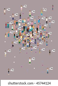 Feel Good Pixel Art People Wallpaper