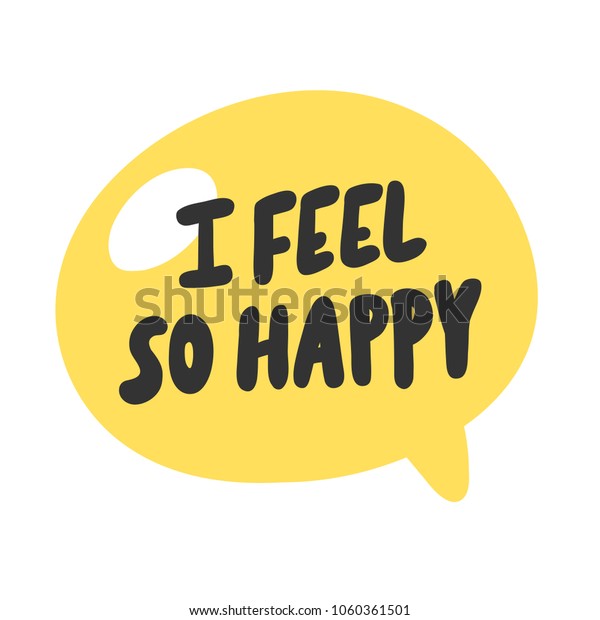 Feel Happy Sticker Vector Social Media Stock Vector Royalty Free