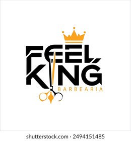 FEEL KING Barber Shop Logo Design | Royalty-Free Images, Stock Photos | Barber Shop Illustration Design | Barber Shop Stock Illustration Images