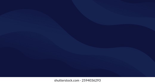Feel the modern elegance of abstract gradient wave background. Dark blue waves.