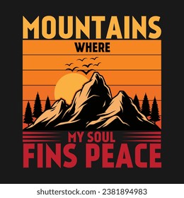Feel the mountain magic typography t-shirt design, mountain, campaign, vintage