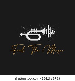 Feel the music slogan graphic vector print lettering for t shirt print design