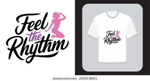 "Feel the Rhythm Vetor Art T-Shirt Design For Billboard Latin Music Week" (em inglês) Portal da música Sinta a batida, viva a música.