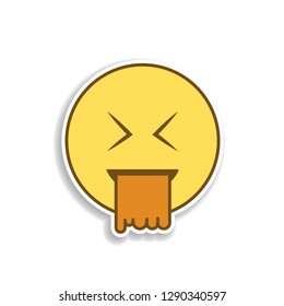 feel sick colored emoji sticker icon. Element of emoji for mobile concept and web apps illustration.