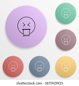 Feel sick emoji badge color set icon. Simple glyph, flat vector of emoji icons for ui and ux, website or mobile application