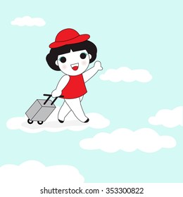 Feel The Sky. Let Your Spirit And Soul Fly Character illustration
