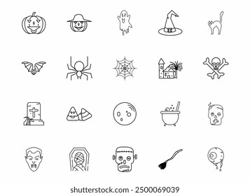 "Feel the spooky feeling of Halloween with this Spooky Halloween Icon Set. Whether you're designing invitations, party decorations, or social media posts etc.