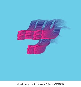 Feel it - word lettering design with blend technique. Pink / purple typography with blue / cian background.