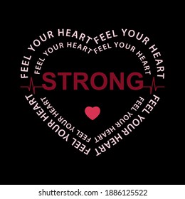 Feel your heart,strong heart wave abstract,Graphic design print t-shirts sport fashion,vector,poster,card