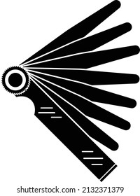 Feeler gauges isolated vector on white background. The measuring tool is used for measuring gap widths between two objects that are close together.