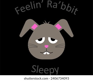 Feelin' Rabbit Sleepy.  A sleepy rabbit ready for bedtime.