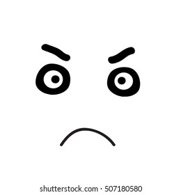 feeling angry face cute and doodle cartoon suitable for printing on a t-shirt or shirt print,