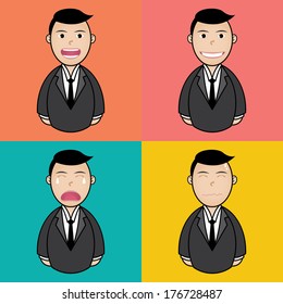 feeling businessman set 