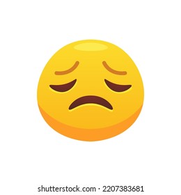 Fühlen Emoji flach Symbol für Web-Design. Cartoon-gelbe Emotionskreissymbol - Lächeln, Lachen und Schreien einzelne Vektorgrafik