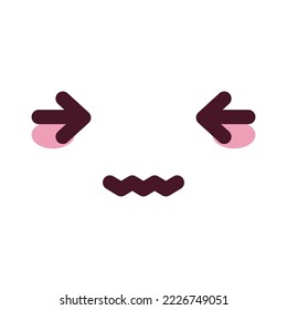 Feeling and emotions. Simple illustration of emoji of confusion or irritation 