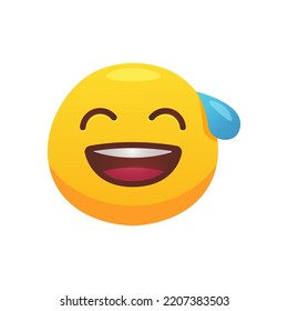 Fühlt Ausdruck. Face Emoji flach Symbol für Web-Design. Gelbes Kreissymbol, Lächeln und Weinen einzelne Vektorgrafik