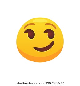 Feeling expression. Face emoji flat icon for web design. Cartoon yellow emotion circle icon smiling, laughing and crying isolated vector