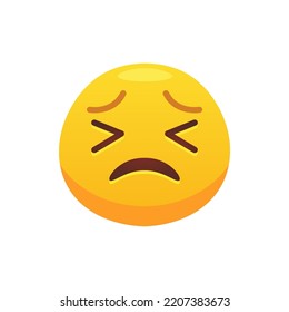 Feeling expression. Face emoji flat icon for web design. Cartoon yellow emotion circle icon smiling, laughing and crying isolated vector illustration