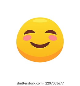 Feeling expression. Face emoji flat icon for web design. Cartoon yellow emotion circle icon smiling, laughing isolated vector