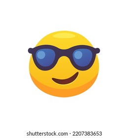 Fühlt Ausdruck. Das Gesicht sah Emoji flache Ikone für Web-Design. Cartoon-gelbe Emotionskreiszeichen Symbol lächeln, Lachen einzelne Vektorgrafik