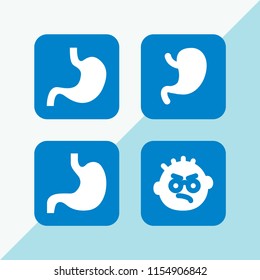 feeling icon. 4 feeling set with miserly and stomach vector icons for web and mobile app