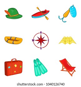 Feeling icons set. Cartoon set of 9 feeling vector icons for web isolated on white background