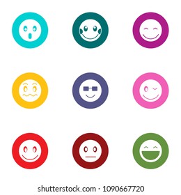Feeling icons set. Flat set of 9 feeling vector icons for web isolated on white background