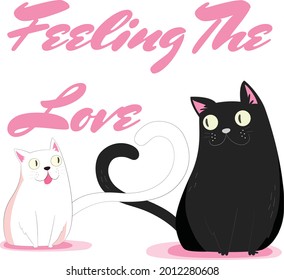 Sintiendo el arte vectorial del gato amor