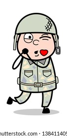 Feeling Loved - Cute Army Man Cartoon Soldier Vector Illustration